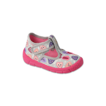Kapcie dla dziewczynki buty dziewczęce na rzep w serca