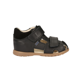 Skórzane czarne sandały dla chłopca  -Rio-Black - AMEKO - 4