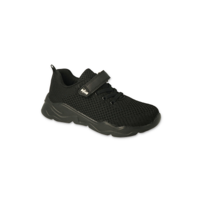 Sportowe czarne buty sneakersy dla chłopca na rzep - model MODERN CLASSIC