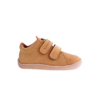 Skórzane trzewiki, barefoot pierwsze kroczki jasny brąz 1377 Yellow- MAZUREK MANUFAKTURA