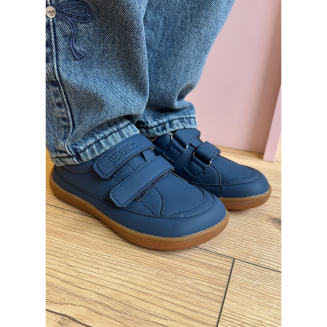 Sportowe buty na szerokie stopy trampki BAREFOOT granatowe rzep CASUAL 004Y004 -BEFADO - 8