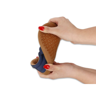 Sportowe buty na szerokie stopy trampki BAREFOOT granatowe rzep CASUAL 004Y004 -BEFADO - 7