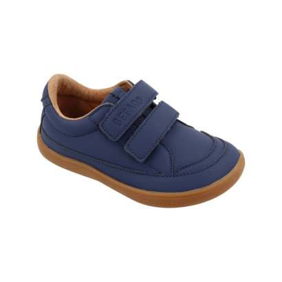 Sportowe buty na szerokie stopy trampki BAREFOOT granatowe rzep CASUAL 004Y004 -BEFADO