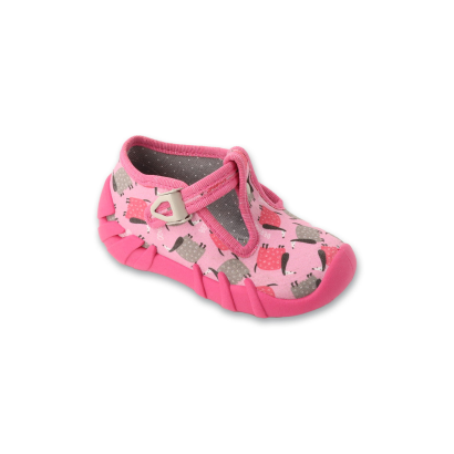 Kapcie dla dziewczynki buty na zapinkę z pieskami