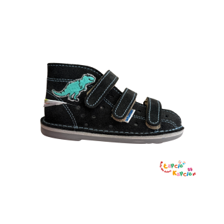 Buty profilaktyczne szare z dinozaurem sandałki -012N- ADAMKI - 3