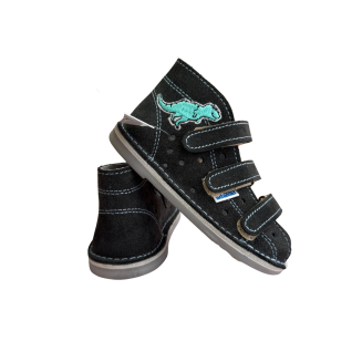 Buty profilaktyczne szare z dinozaurem sandałki -012N- ADAMKI - 2