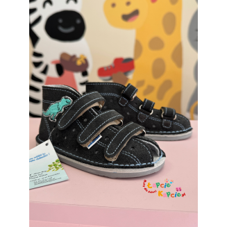 Buty profilaktyczne szare z dinozaurem sandałki -012N- ADAMKI - 3