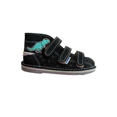 Buty profilaktyczne szare z dinozaurem sandałki -012N- ADAMKI