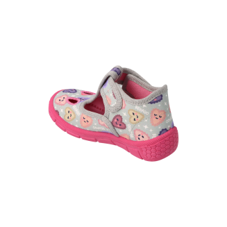 Kapcie dla dziewczynki na rzep dla szczupłej stopy 629P007 HONEY- BEFADO - 3