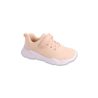 Sportowe różowe buty sneakersy dla dziewczynki na rzep - model MODERN CLASSIC