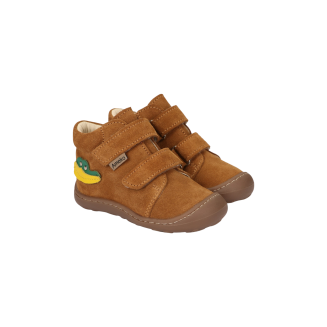 Brązowe pierwsze kroczki, skórzane trzewiki trampki barefoot Nil-Carmel- AMEKO - 3