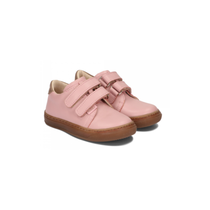 Trampki dziecięce różowe ze skóry licowej na rzep sneakersy AMEKO