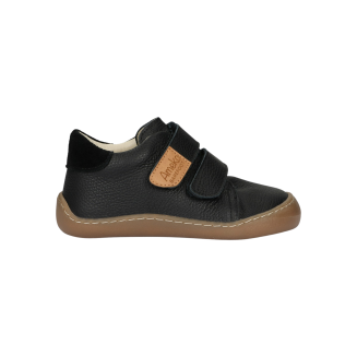 Czarne trampki dla chłopca dziewczynki skórzane Barefoot Otis Black- AMEKO - 2