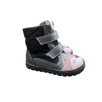 Buty zimowe botki ocieplane kozaki - BARTUŚ - 315 sowa popiel róż - 3