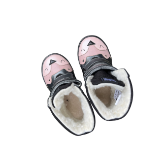 Buty zimowe botki ocieplane kozaki - BARTUŚ - 315 sowa popiel róż - 4