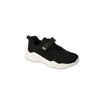 Sportowe czarne buty sneakersy dla chłopca na rzep - model MODERN CLASSIC