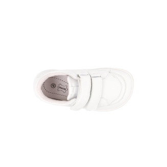 Sportowe buty na szerokie stopy trampki BAREFOOT białe rzep CASUAL 004Y002 -BEFADO - 5