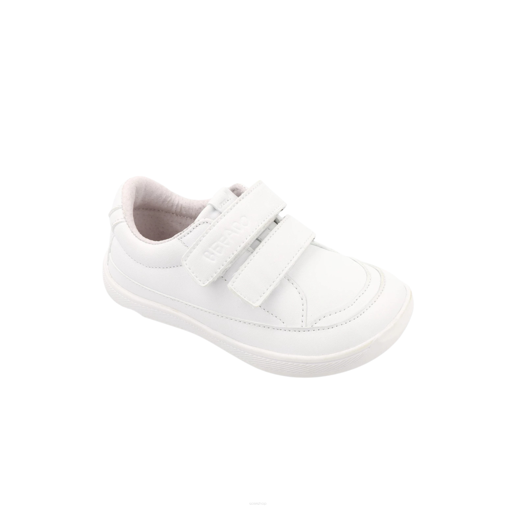Sportowe buty na szerokie stopy trampki BAREFOOT białe rzep CASUAL 004Y002 -BEFADO
