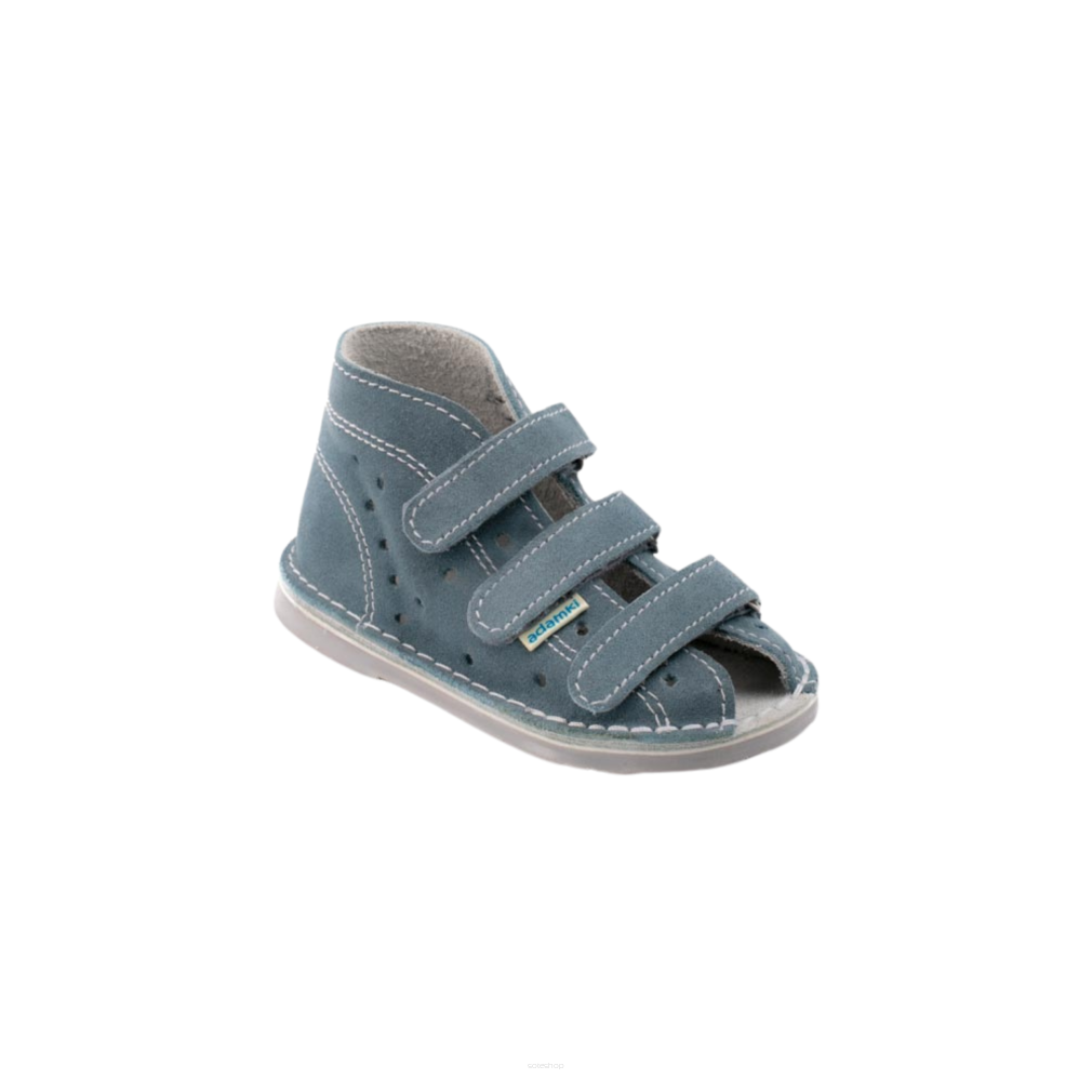Buty profilaktyczne do przedszkola kapcie - niebieskie 012N-7 - ADAMKI